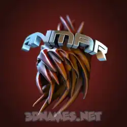 anmar in Red Twisted style - 3D name wallpaper
