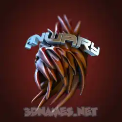 anwary in Red Twisted style - 3D name wallpaper