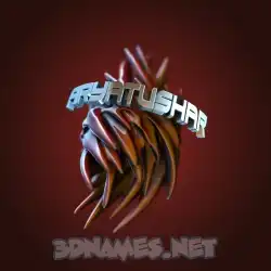 aryatushar in Red Twisted style - 3D name wallpaper