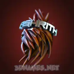 ashrith in Red Twisted style - 3D name wallpaper