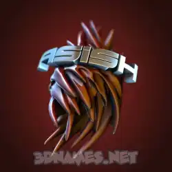 asish in Red Twisted style - 3D name wallpaper