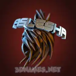 aslesha in Red Twisted style - 3D name wallpaper