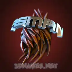 asman in Red Twisted style - 3D name wallpaper