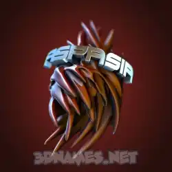 aspasia in Red Twisted style - 3D name wallpaper