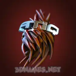 atiq in Red Twisted style - 3D name wallpaper