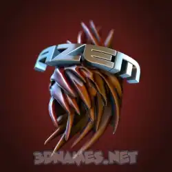 azem in Red Twisted style - 3D name wallpaper