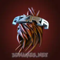 azra in Red Twisted style - 3D name wallpaper