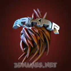 bakar in Red Twisted style - 3D name wallpaper