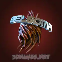 belsoma in Red Twisted style - 3D name wallpaper