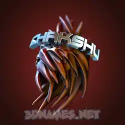 chakshu in Red Twisted style - 3D name wallpaper