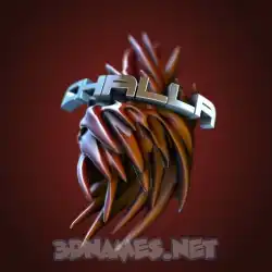 challa in Red Twisted style - 3D name wallpaper
