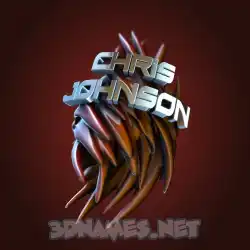 chris johnson in Red Twisted style - 3D name wallpaper