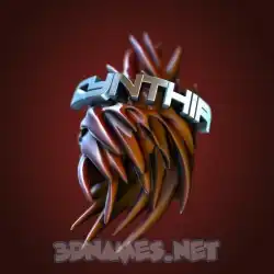 cynthia in Red Twisted style - 3D name wallpaper