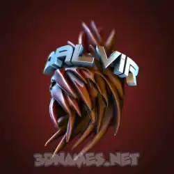 dalvir in Red Twisted style - 3D name wallpaper