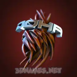 doha in Red Twisted style - 3D name wallpaper