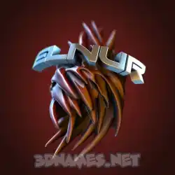 elnur in Red Twisted style - 3D name wallpaper