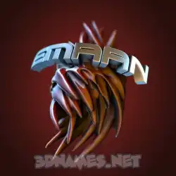 emaan in Red Twisted style - 3D name wallpaper