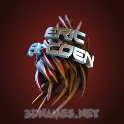 eric a. coen in Red Twisted style - 3D name wallpaper