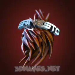 ernesto in Red Twisted style - 3D name wallpaper