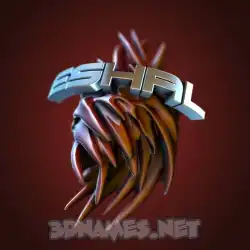 eshal in Red Twisted style - 3D name wallpaper