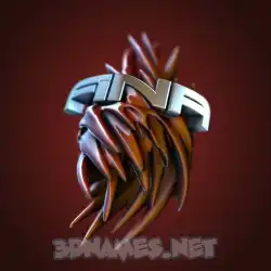 fina in Red Twisted style - 3D name wallpaper