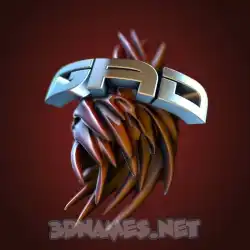 gad in Red Twisted style - 3D name wallpaper