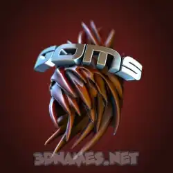 goms in Red Twisted style - 3D name wallpaper