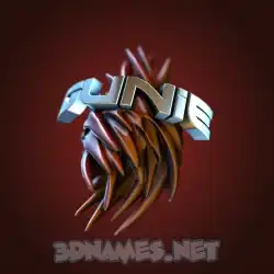 gunie in Red Twisted style - 3D name wallpaper