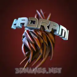 hadrami in Red Twisted style - 3D name wallpaper