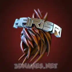 harisri in Red Twisted style - 3D name wallpaper