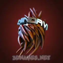 hindavi in Red Twisted style - 3D name wallpaper