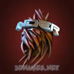 inder in Red Twisted style - 3D name wallpaper