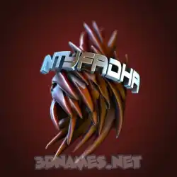 intyfadha in Red Twisted style - 3D name wallpaper