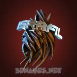 israfil in Red Twisted style - 3D name wallpaper