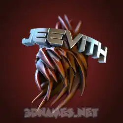 jeevith in Red Twisted style - 3D name wallpaper