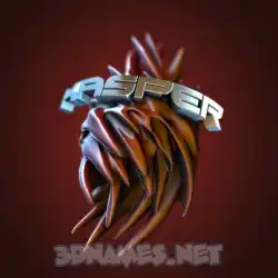 kasper in Red Twisted style - 3D name wallpaper