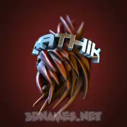 kathik in Red Twisted style - 3D name wallpaper