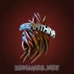 keerathina in Red Twisted style - 3D name wallpaper
