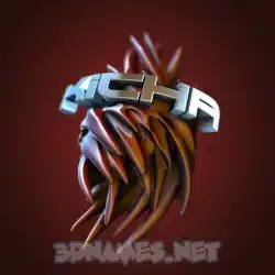kicha in Red Twisted style - 3D name wallpaper