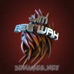 lim bee wah in Red Twisted style - 3D name wallpaper