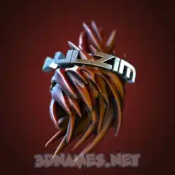 lulzim in Red Twisted style - 3D name wallpaper