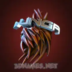 lunga in Red Twisted style - 3D name wallpaper