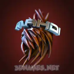 mahdi in Red Twisted style - 3D name wallpaper