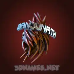 manjunath in Red Twisted style - 3D name wallpaper