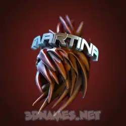 martina in Red Twisted style - 3D name wallpaper