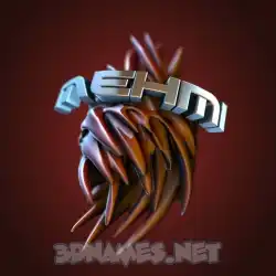 mehmi in Red Twisted style - 3D name wallpaper