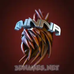 minna in Red Twisted style - 3D name wallpaper