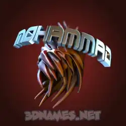 mohammad in Red Twisted style - 3D name wallpaper
