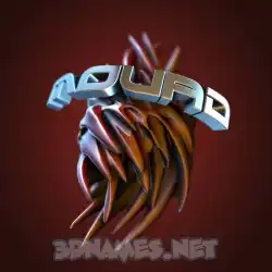 mouad in Red Twisted style - 3D name wallpaper