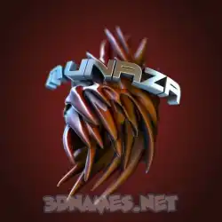 munaza in Red Twisted style - 3D name wallpaper